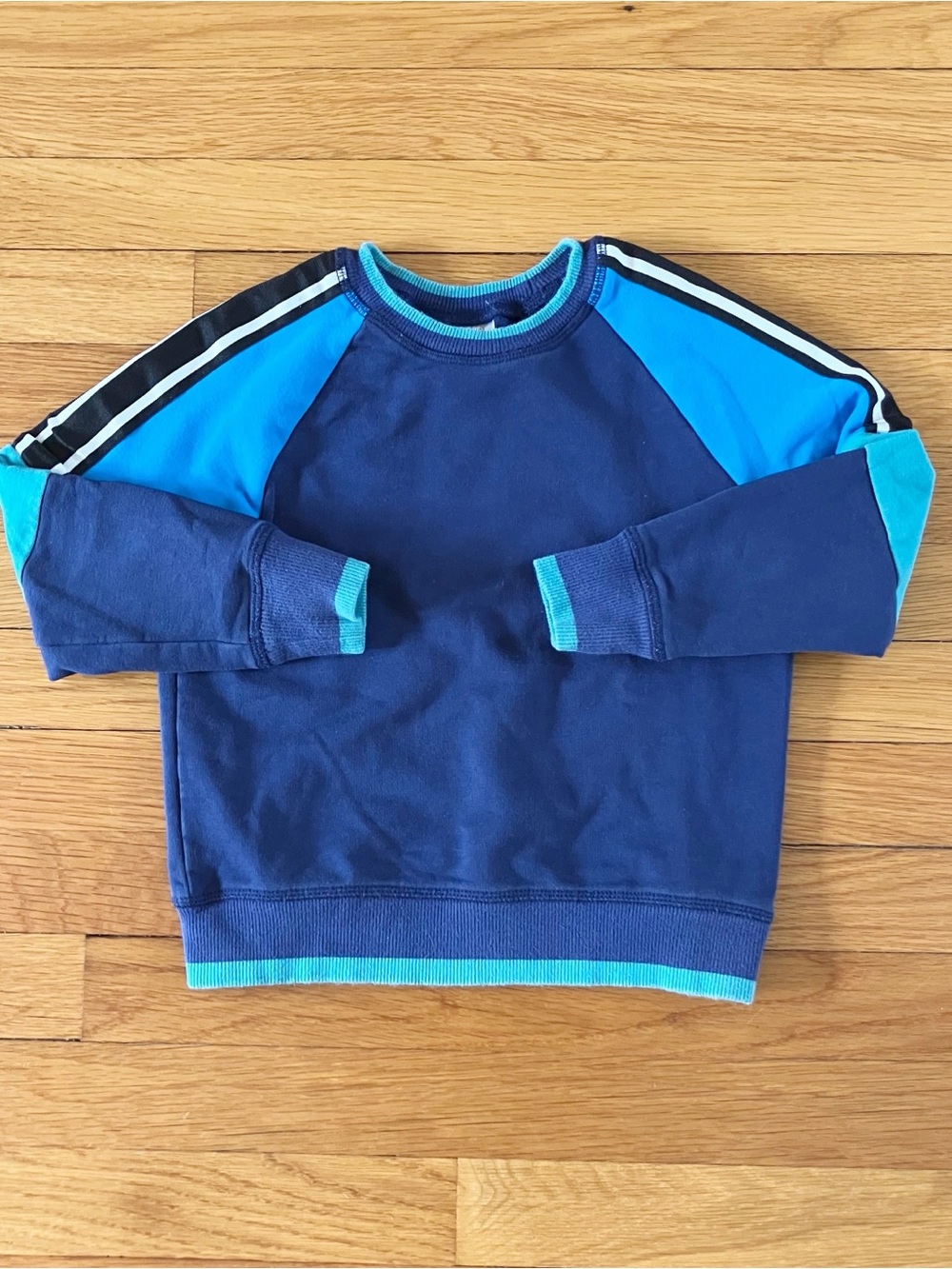 Hanna Andersson Blue Colorblock Lightweight Fleece Sweatshirt 110 5